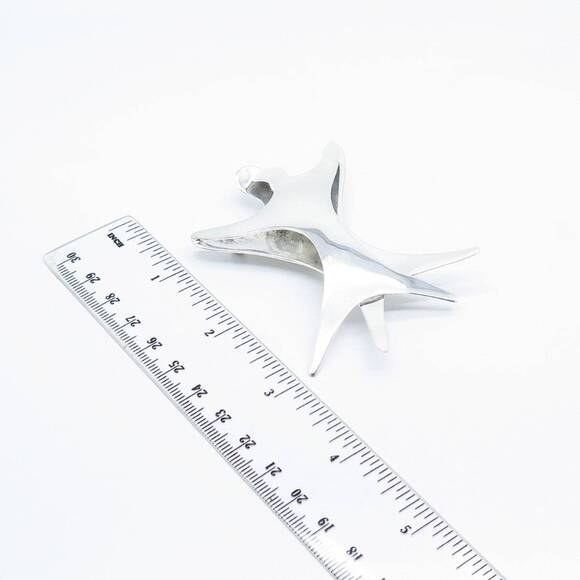 925 Sterling Silver Vintage Mexico Modernist Pin Brooch - Picture 3 of 7